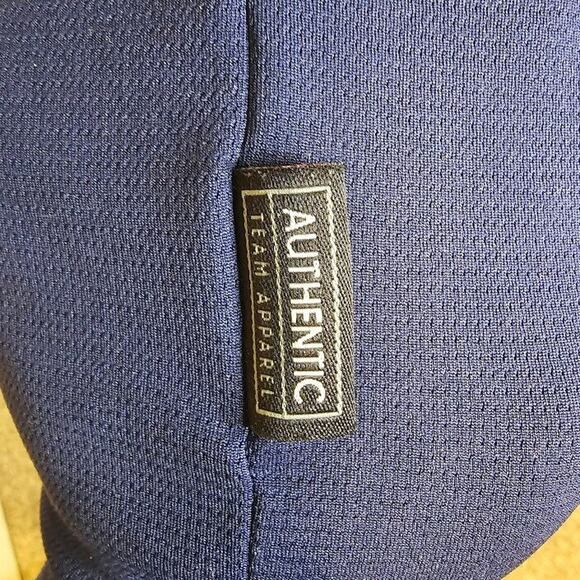 XL Nike Dri-Fit Team Kansas University Polo Shirt Men's Navy Button/Snap Collar - Picture 8 of 10